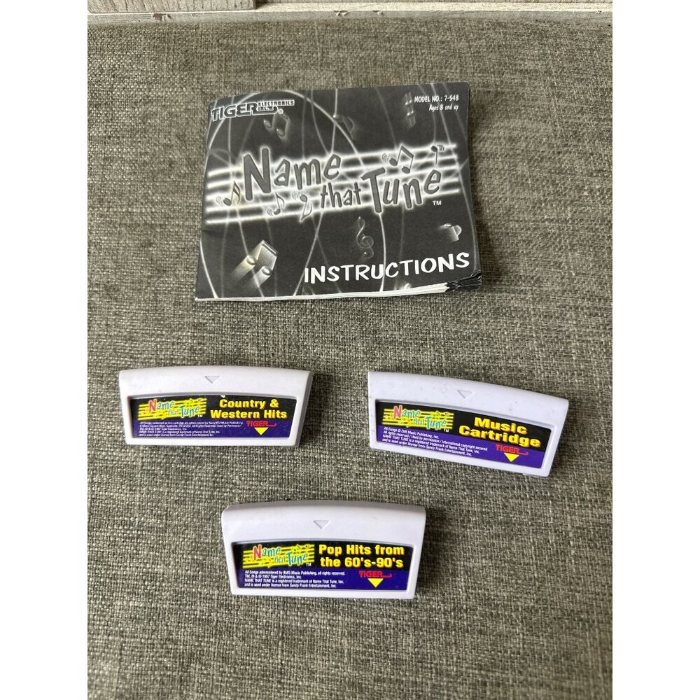 Name That Tune Tiger Electronics Game Cartridges Set Of 3 w/ Manual Vtg 1997